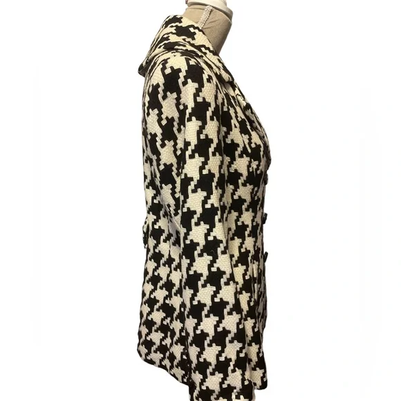 White House Black Market Houndstooth Pea Coat Large - Picture 4 of 13